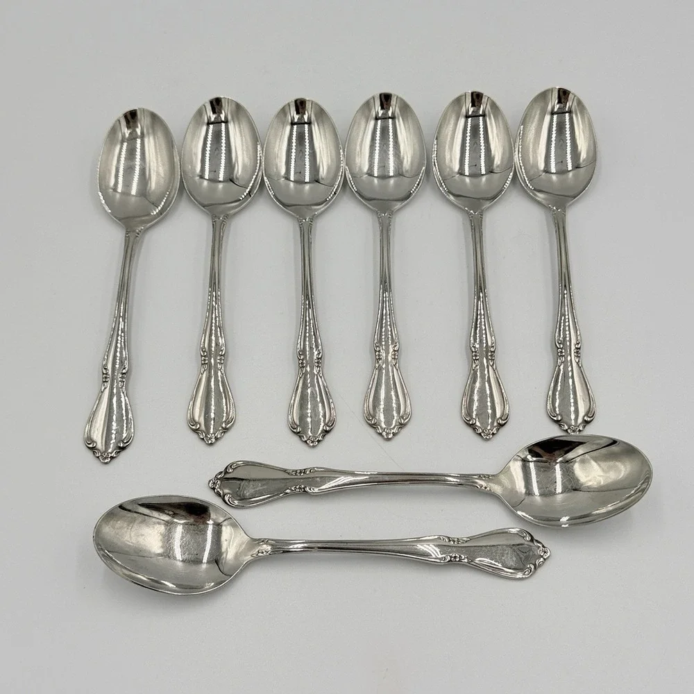 Oneidacraft Deluxe Chateau Oval Soup Spoons Set of 6 Stainless 6.75